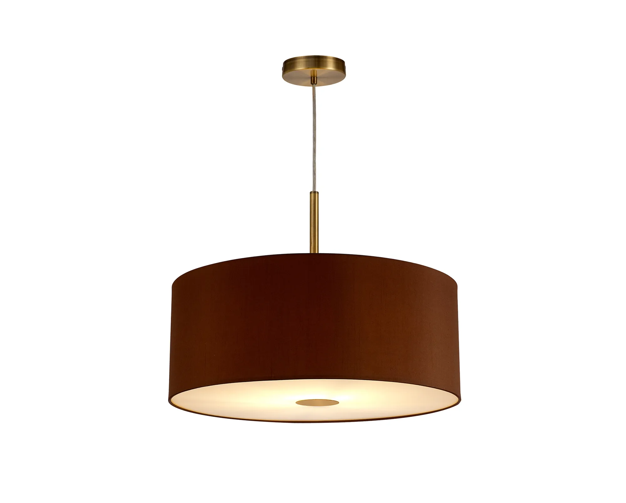 Baymont 50cm Pendant 1 Light Antique Brass, Raw Cocoa/Grecian Bronze, Frosted Diffuser DK0226  Deco Baymont AB RC